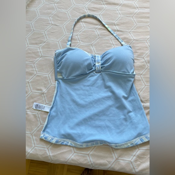 Checked Bandeau Tankini Top - Picture 4 of 4